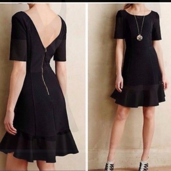 HD in Paris Dresses & Skirts - Anthropologie Marcelline Flounced Sheath Black Dress